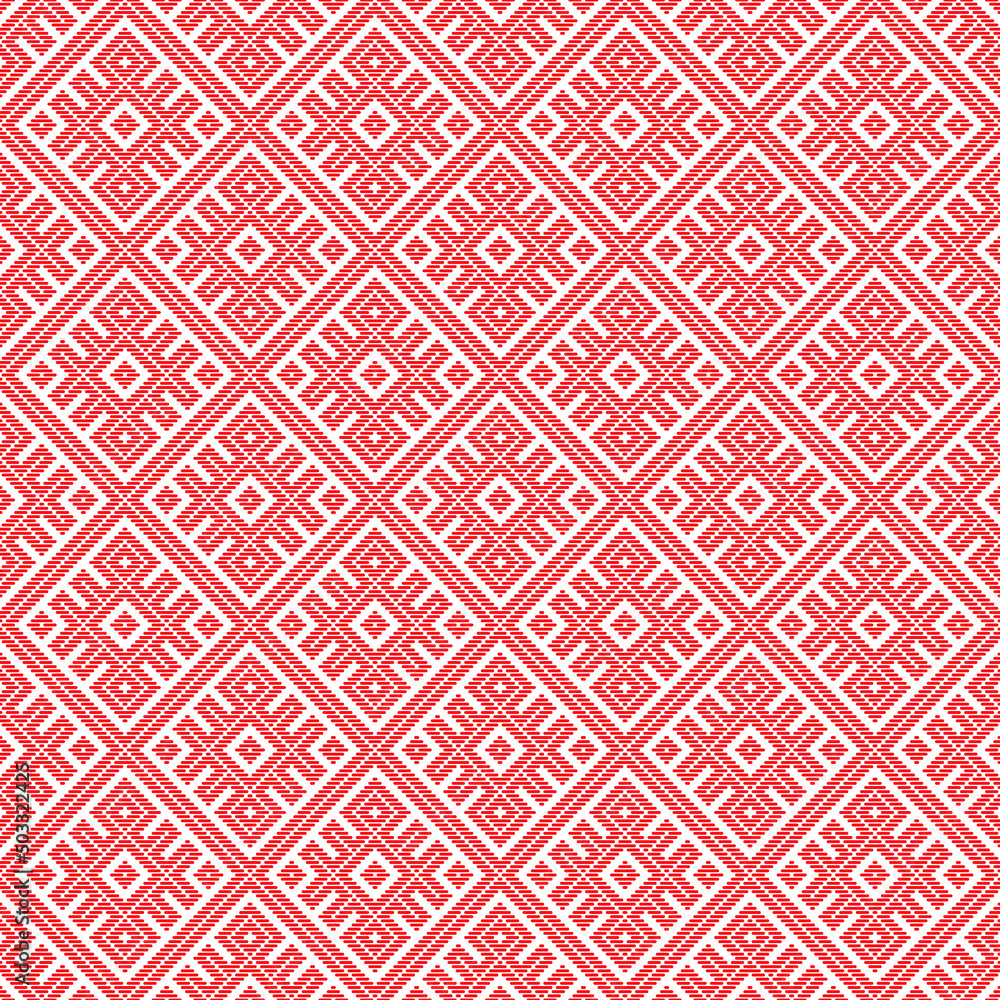 Seamless pattern based on traditional Russian and slavic ornament