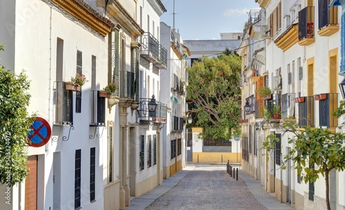 Fototapeta Naklejka Na Ścianę i Meble -  dans les rues de Cordoue et dans les maisons avec cour intérieure et patio typiquement andalouse et patios, Andalousie Espagne