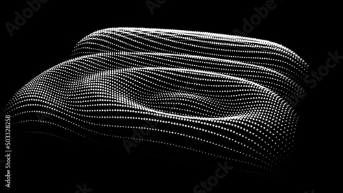 3d dynamic node of big data dots science. Wave infinity sinusoid line from particles. Swirl hill electric neon bulge topology. Vibrate waveform drum music background. Sea research science drip drop.