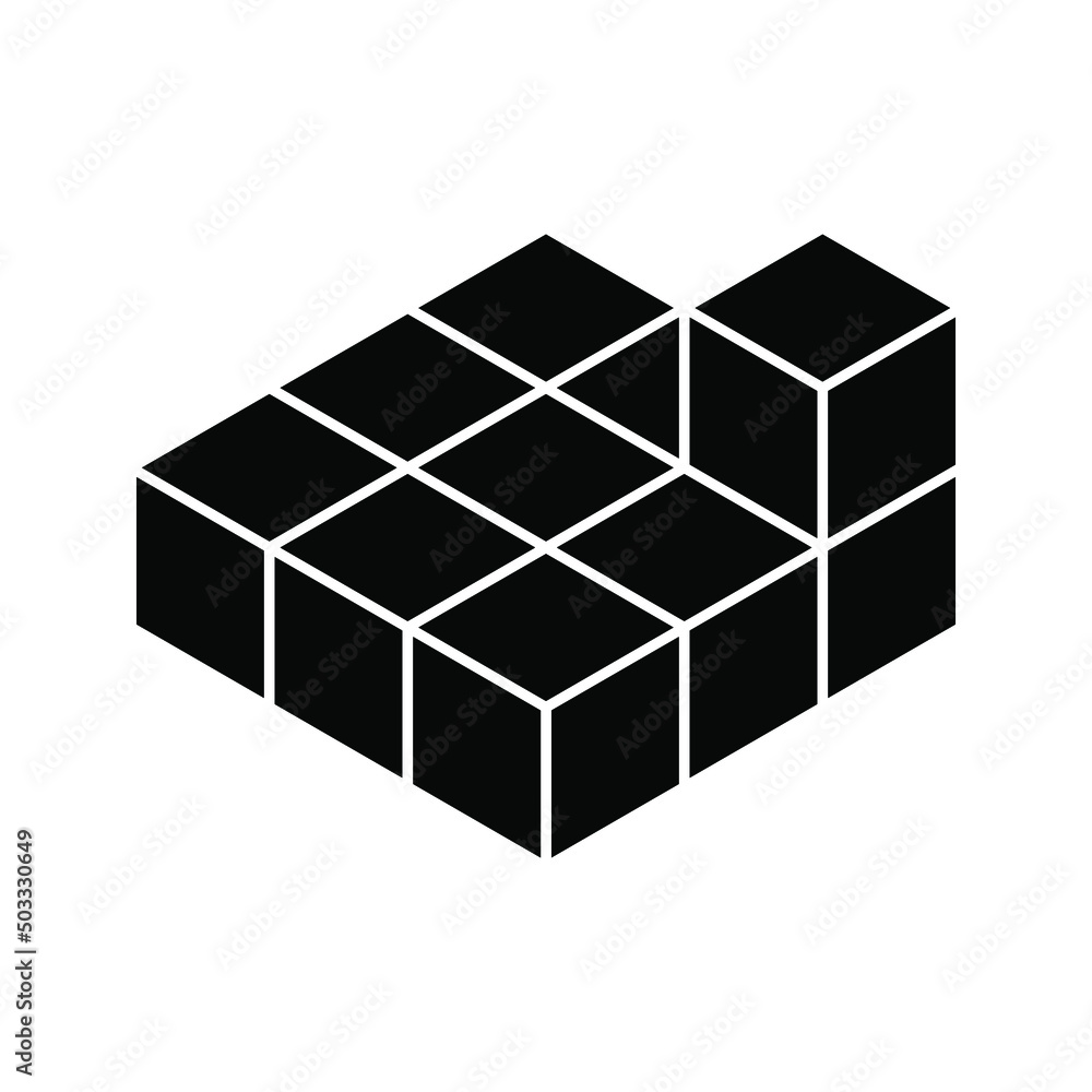 Cube, Cubic or Box Icon. vector illustration