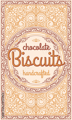 Chocolate biscuits - vintage decorative ornate label design