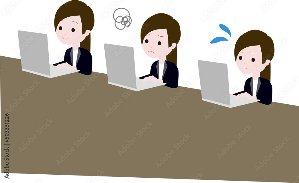 PCで仕事をする働く女性