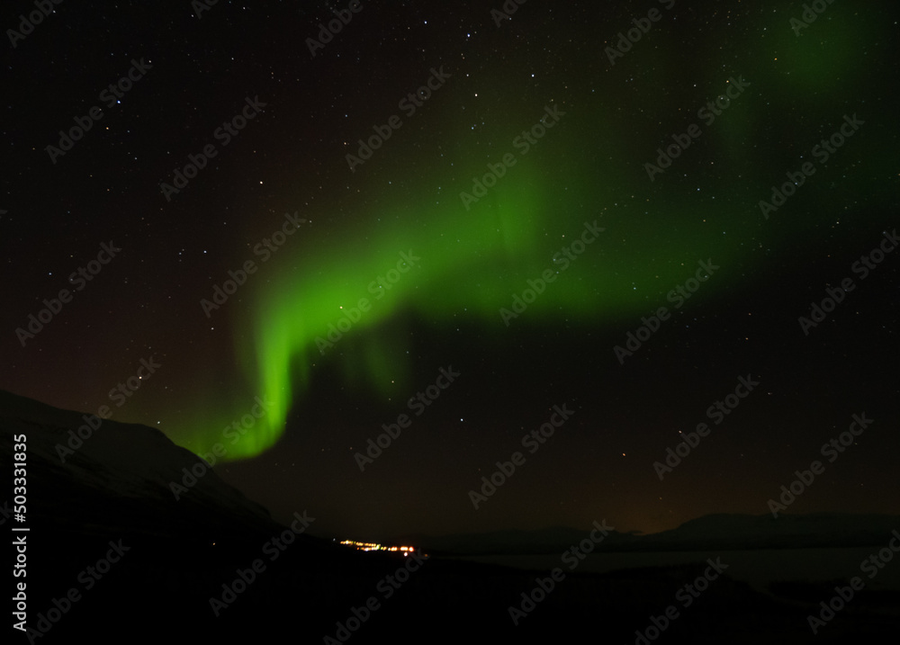 Northern lights in the Swedish mountains