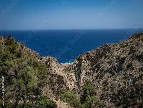 Sea views around the Katholiko gorge in Crete