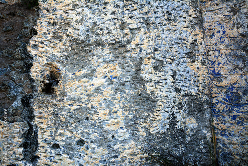 Old  bricks wall pattern. Medieval stone wall.  Background, texture photo