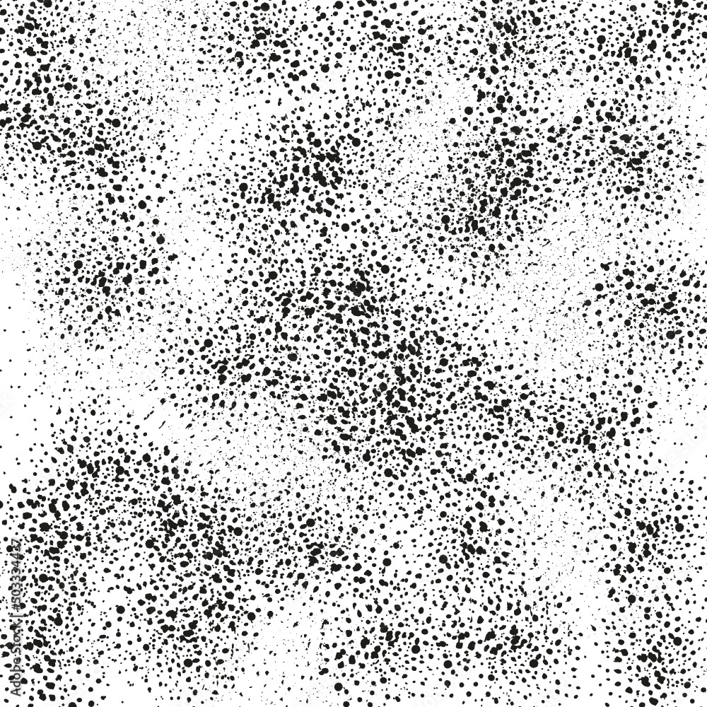 Abstract background of dots and spots of black color on white background