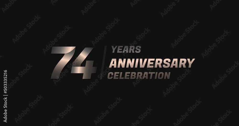 74 years gold anniversary celebration, modern animation design 74 years gold anniversary celebration, modern animation design