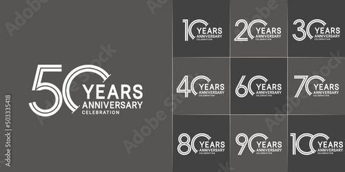 set of anniversary premium collection white color can be use for celebration event