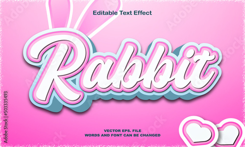 Colorful Rabbit editable 3d text effects