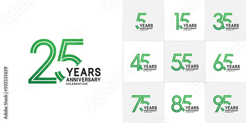 set of anniversary premium collection green and black color can be use for celebration event