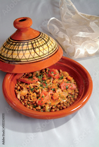 Tagine with vegetables, Famous traditional Moroccan tajine