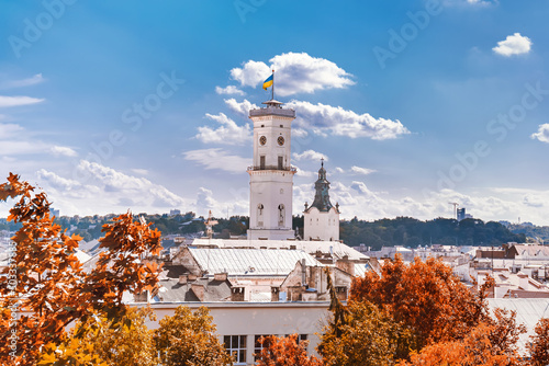 Panoramic view of the city of Lviv. Ukraine photo