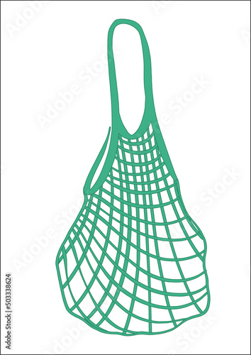 Modern abstract with green string bag for healthy lifestyle design. green shopping bag. Healthy lifestyle concept. business concept. Ecology concept. vector design.