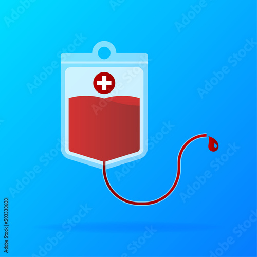 Abstract brochure with red blood donation for medical design. Vector illustration design
