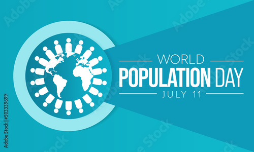 World Population day is observed every year on July 11th, which seeks to raise awareness of global population issues. Vector illustration