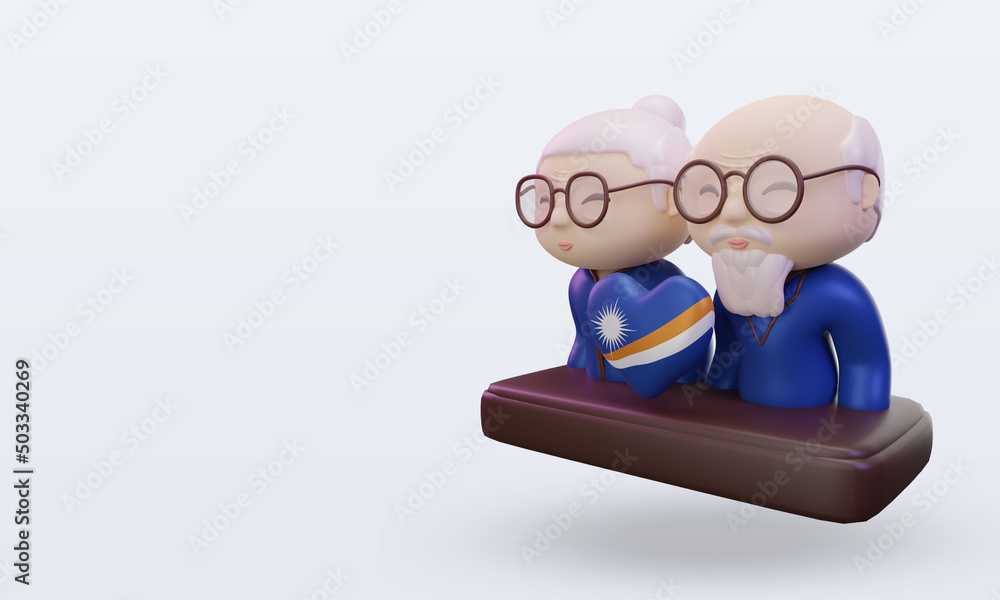 3d grandparents day love Marshall Islands flag rendering right view 3d grandparents day love Marshall Islands flag rendering right view