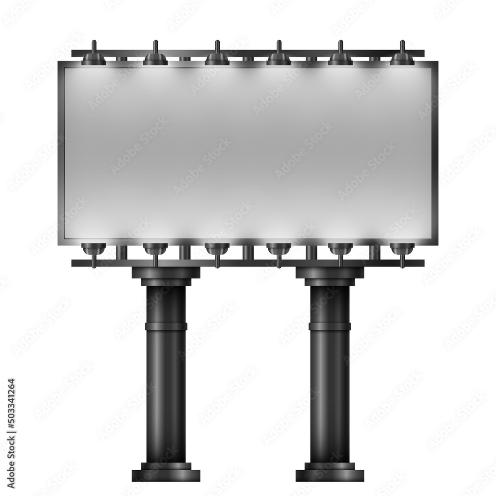 Obraz premium Blank advertising billboard steel structure, vector illustration