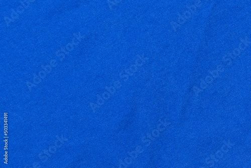 Blue cotton fabric swatch.