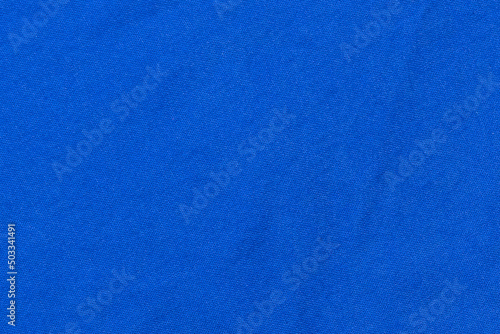 Blue cotton fabric swatch.