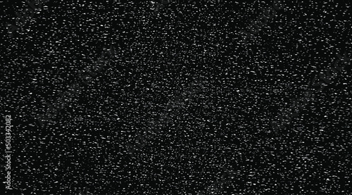 Abstract vector noise. Small particles of debris and dust. Distressed uneven background. Grunge texture overlay with fine grains isolated on white background. Vector illustration. EPS10.