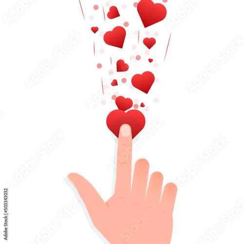 Donate heart in flat style. Vector flat illustration.