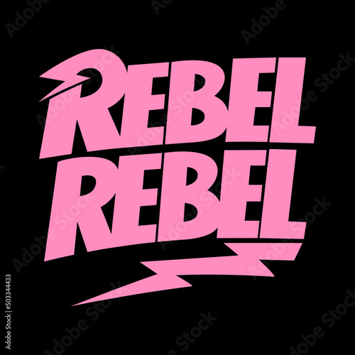 Rebel Thunderstorm Lettering T-shirt, hoodie, sweatshirt, sticker design in Pink David Bowie style. Download it now	