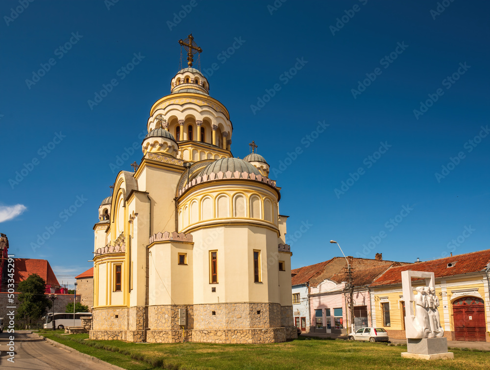 Byzantine styled Three Hierarchs Cathedral in Aiud, Alba County, Transylvania, Romania