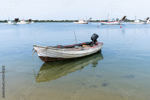 Fototapeta Naklejka Na Ścianę i Meble -  Fishers boat on the water