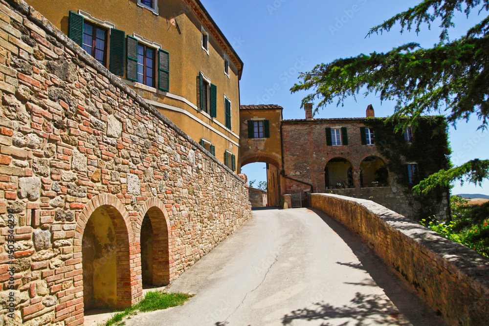 Lucignano d'Asso, Siena. Toscana, Italia