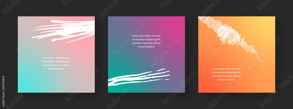 Square quote template, minimal gradient background with brush stroke smudges, corporate trendy graphic, promotion of company, simple business post for instagram and facebook
