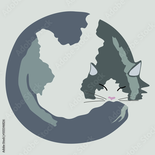 map of the world with a globe cat abstract