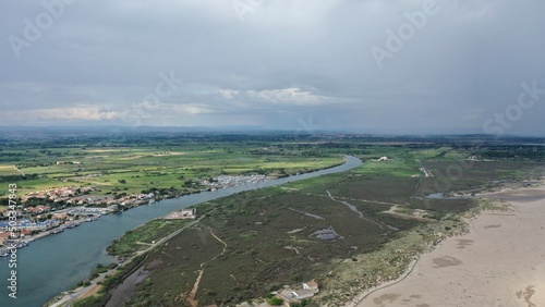 survol de Valras plage dans l'Hérault photo