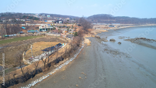 Mud flat in Ganghwa-gun, South Korea. 