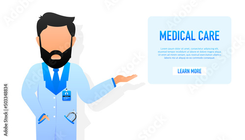 Medical care online doctor. Vector isometric illustration. Healthcare illustration.