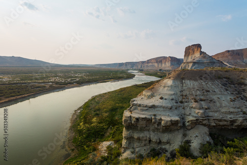 Green River landscape in sunset. Wyoming, USA