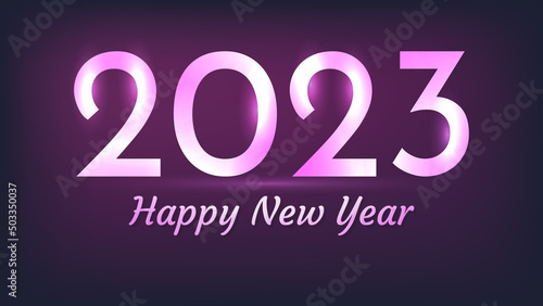 2023 Happy New Year neon background