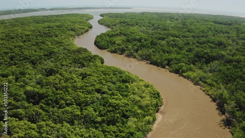 river division brown dark amazon aerial drone shot footage