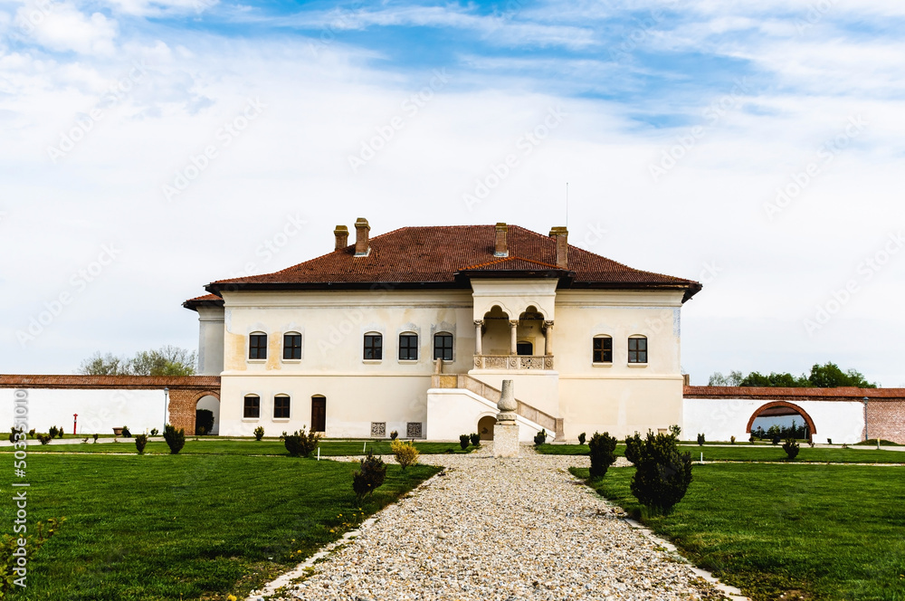 The ensemble of the Brancovenesc Palace from Potlogi. Romania.