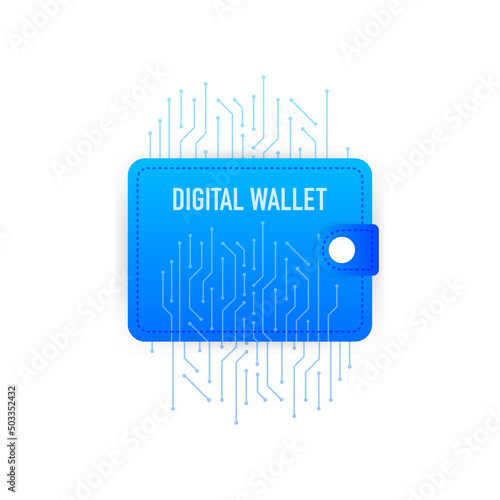 Digital wallet, great design for any purposes. Finance isometric. Digital bank