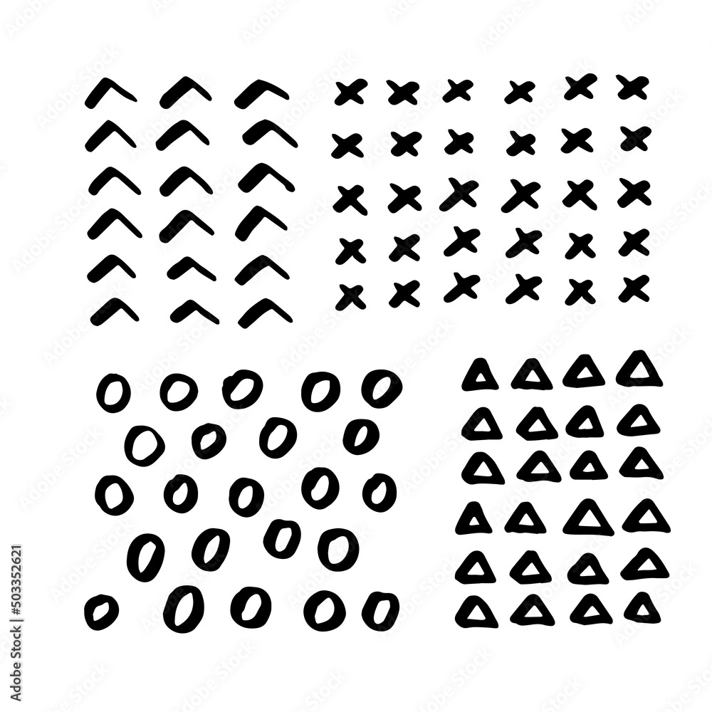 Doodle geometric shape and textile illustration vector Doodle geometric shape and textile illustration vector