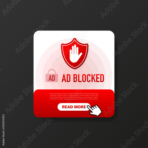 Advertising with ad blocked for promotion design. Vector illustration