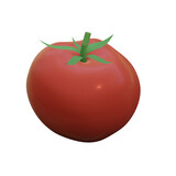 Red tomato 3D render illustration isometric view isolated on white background