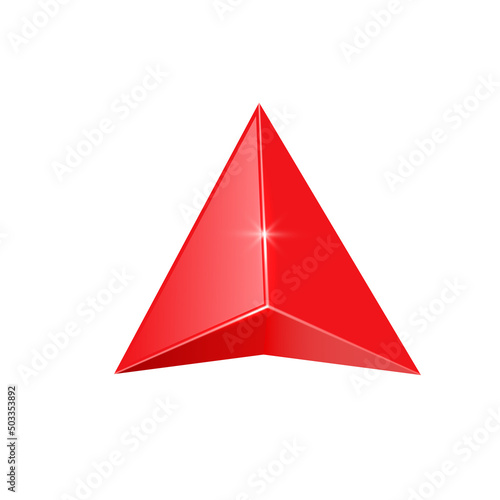 Red glossy navigation arrow . Gps arrow pointer. 