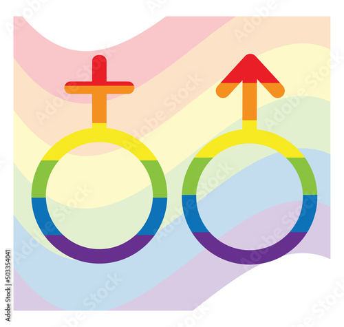 Sign with flag in honor of LGBT Pride Day. Illustration Stop homophobia for the International Day against Homophobia. Vector flat illustration with background. Use as banner, poster, sticker, print