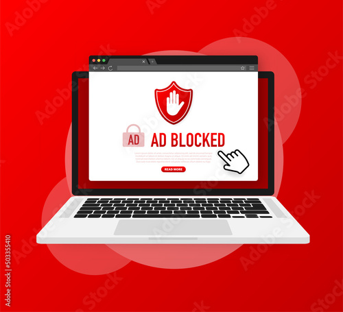 Advertising with ad blocked for promotion design. Vector illustration