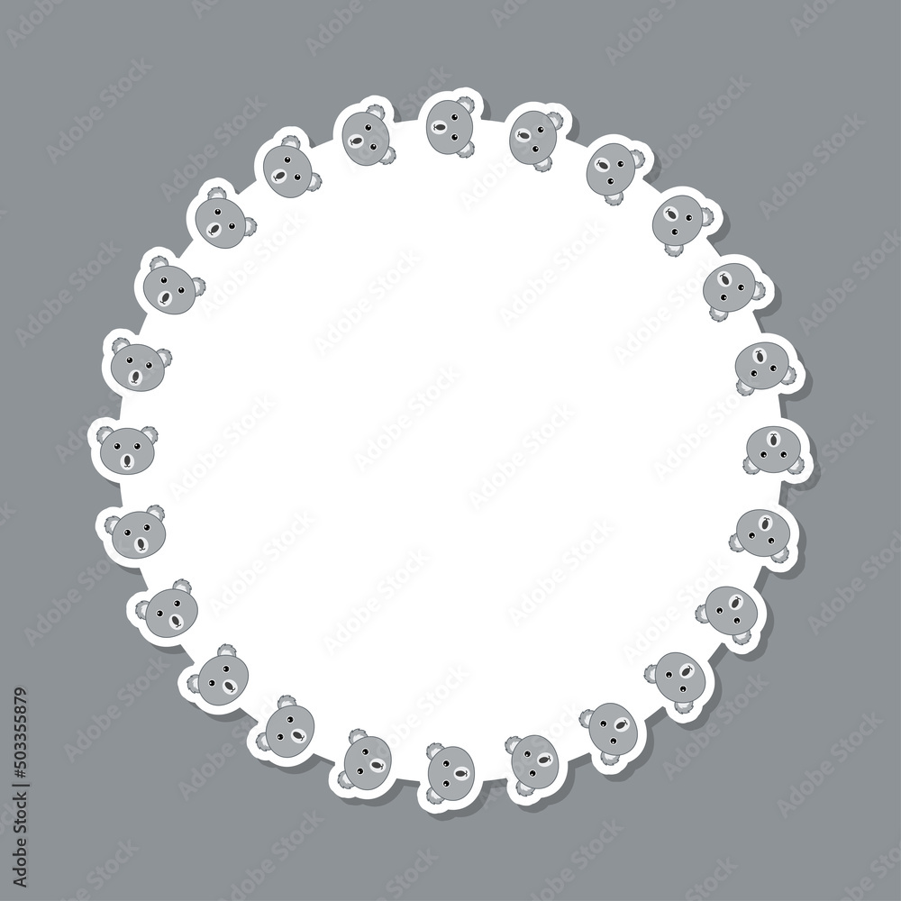 Koala with round frame for banner, poster, and greeting card Koala with round frame for banner, poster, and greeting card