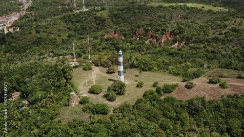 lighthouse aerial drone shot