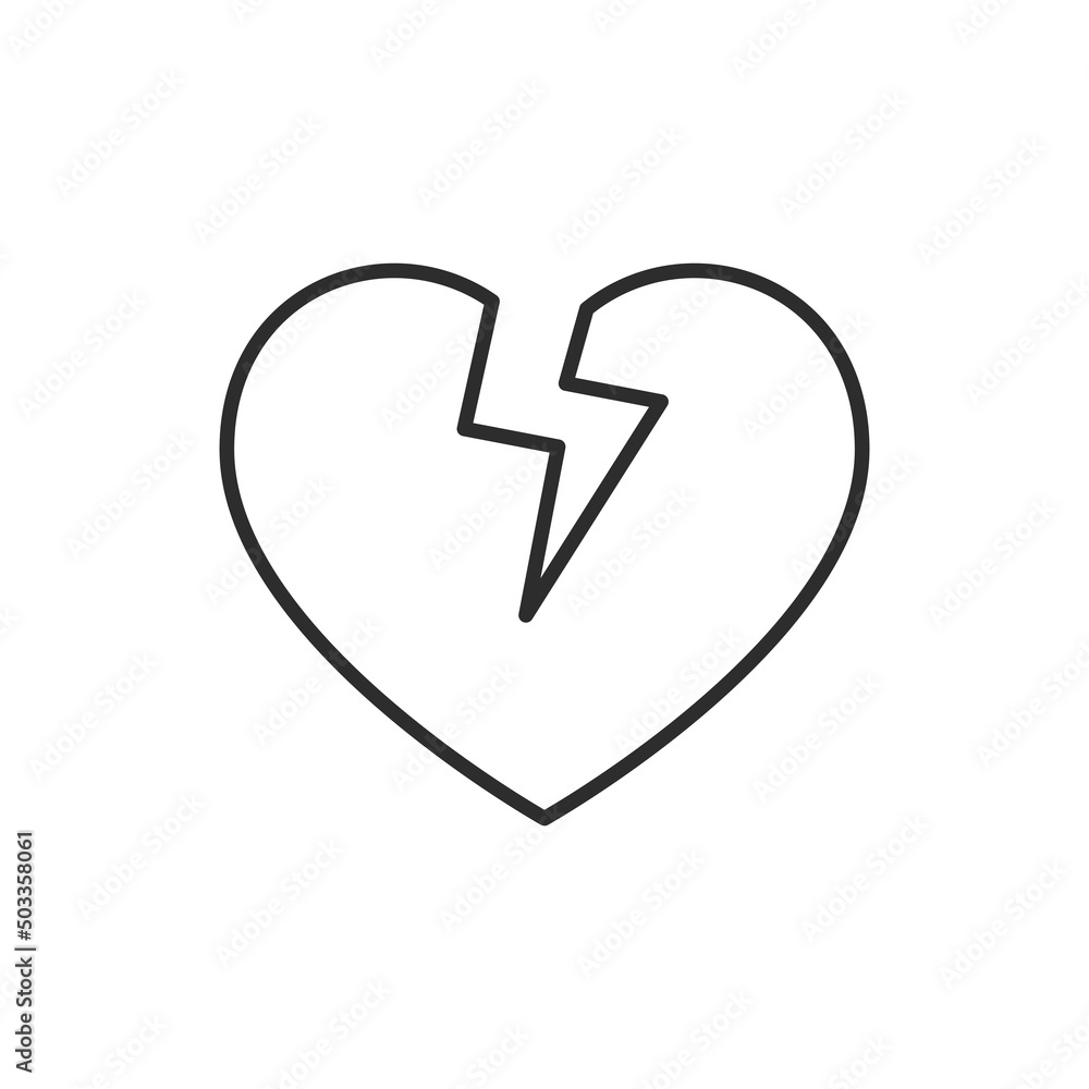 Broken heart icon. High quality black vector illustration.. Broken heart icon. High quality black vector illustration..