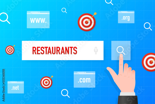 Restaurants search. Search icon vector. Business vector icon.