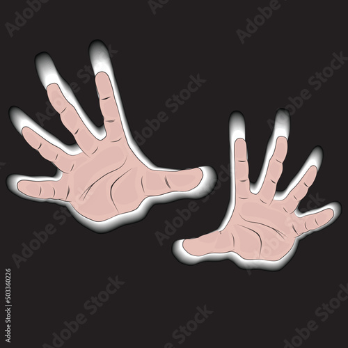 Принти на полотні Anime hands, energy effect. vector anime.